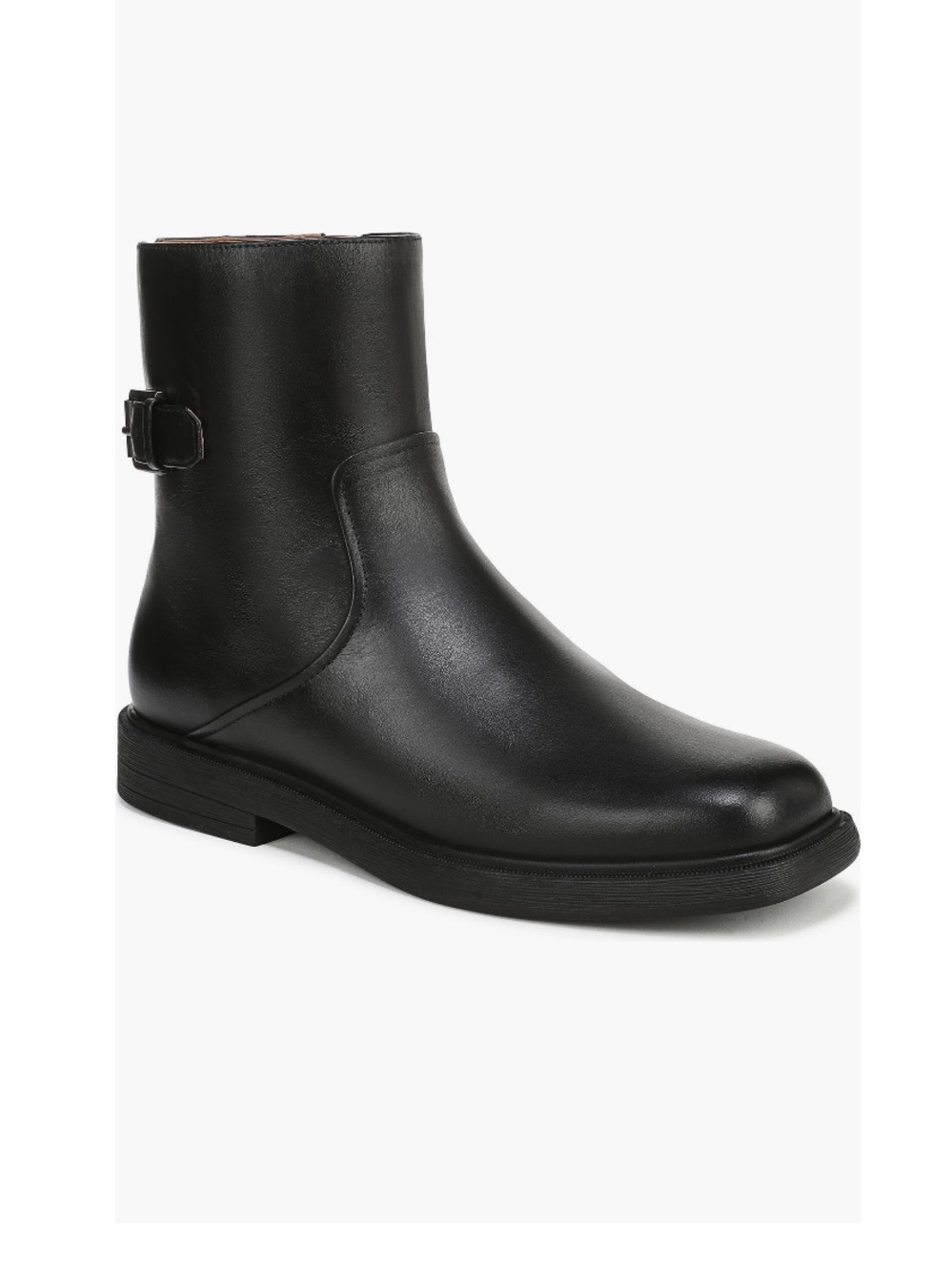 Franco Sarto Pippen Square Toe Boot Black Leather Women’s Size 5 Moto Inspired